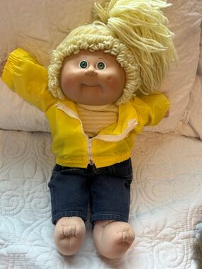 Yellow Yarn-Haired Kids Doll with Yellow Jacket